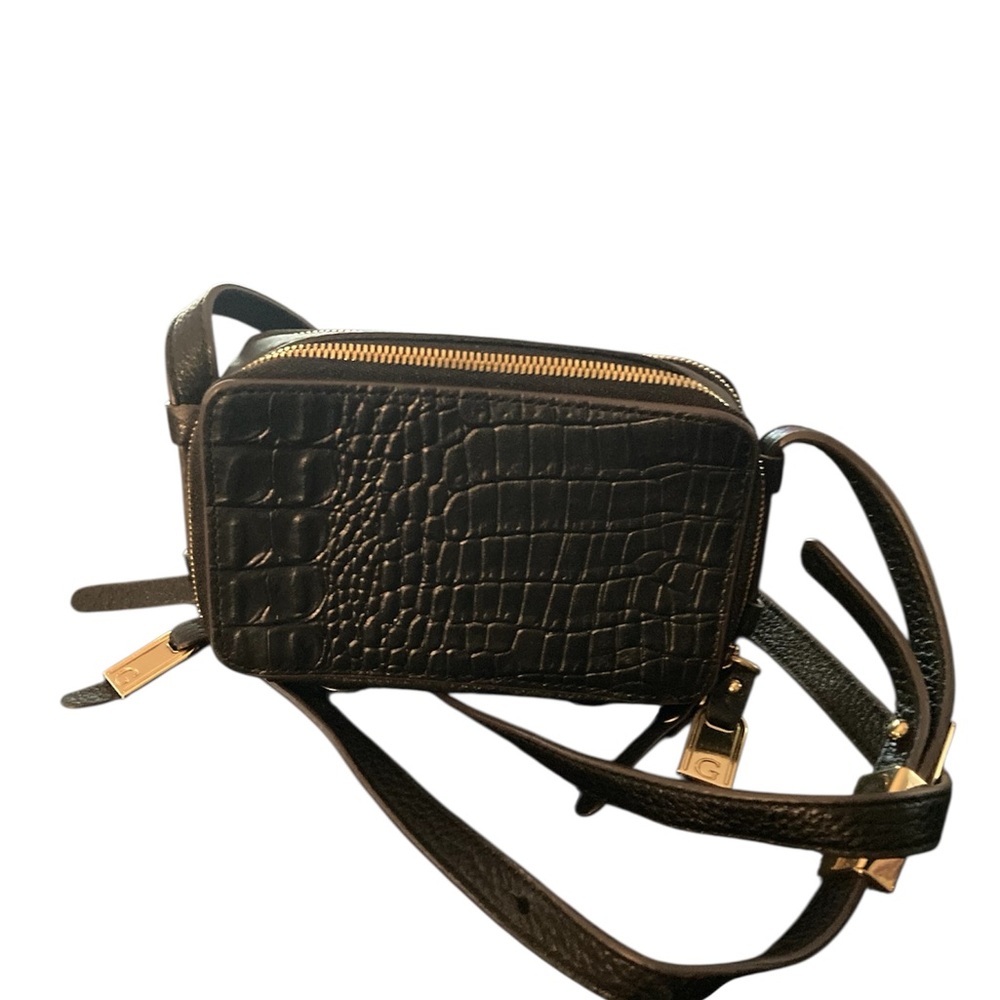 GILI “Got It Love It” Croc Leather Black Mini Crossbody Bag